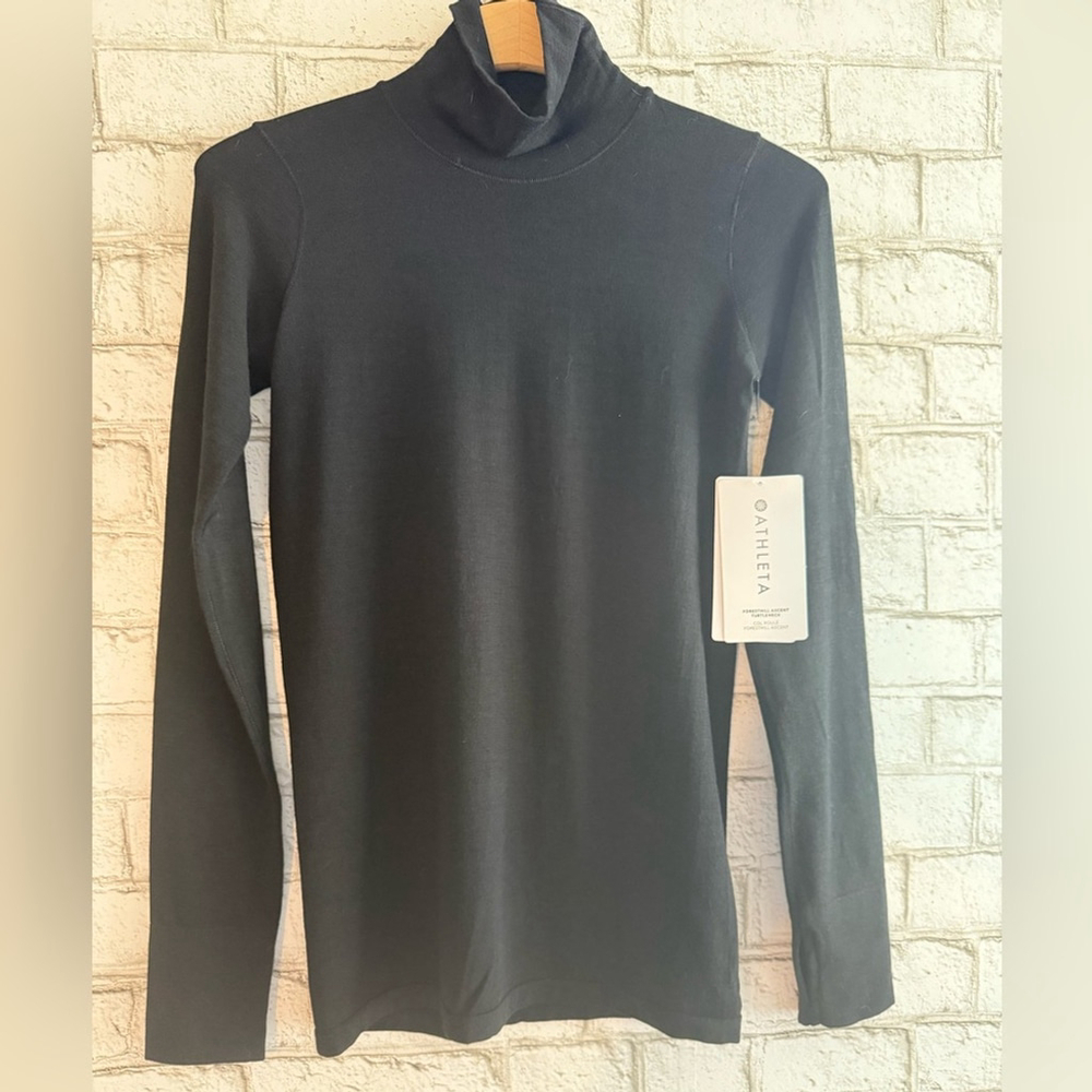 NWT Athleta FORESTHILL ASCENT TURTLENECK black size Small - Picture 5 of 7
